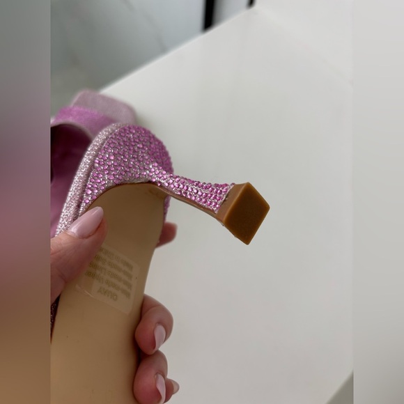 Billini Quay Pink Rhinestone Mid Stiletto Heeled Sandals NWT - Picture 7 of 11
